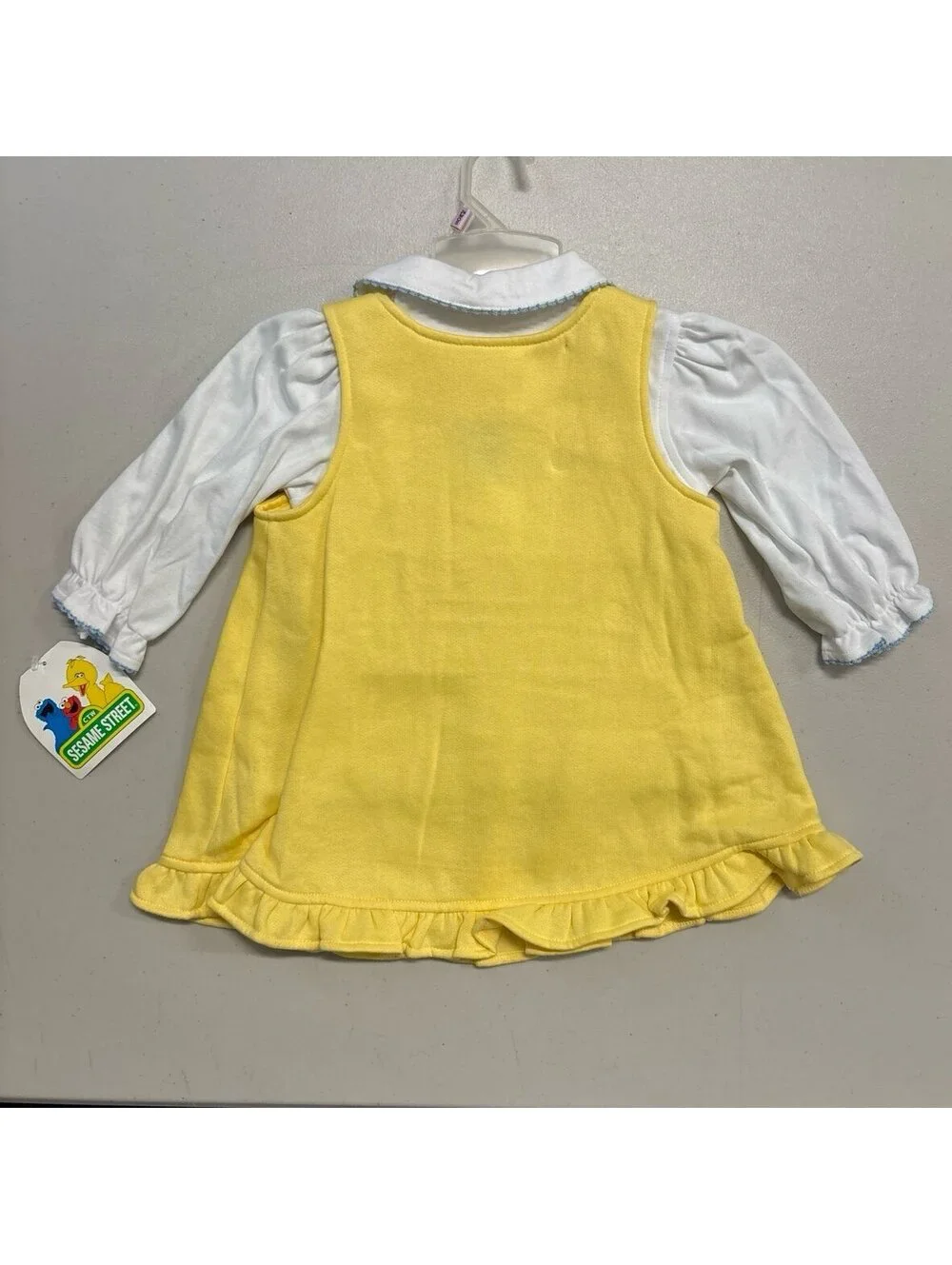 Vintage 90s Sesame Street Princess Bear Yellow Dress NWT Size 24M